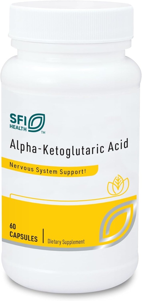 Klaire Labs SFI Health Alpha-Ketoglutaric Acid - Energy & Metabolism Support - 300mg AKG in Allergiker, Vegetarische Kapseln, Dairy & Gluten-Free (60 Kapseln)