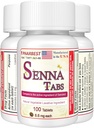 Senna Tablets 100 Ct. | Natürliche Gemüse Laxative [Made in USA] | Laxatives for Constipation, Colon Cleanser, Detox Cleanse, Constipation Relief für Erwachsene Kinder 8.6mg, Hocker Softener Plus (1 Flasche)