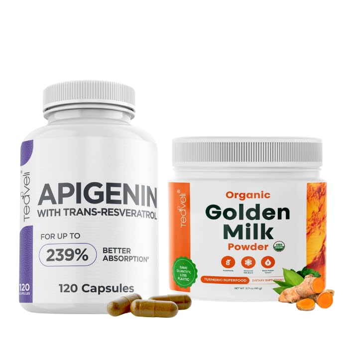 The Sleep Like A Baby Bundle with Golden Milk and Apigenin - Vegan Friendly, Non OGM