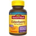 Natur Made Elderberry 400 mg Extrakt mit Vitamin C und Zink, Nahrungsergänzung für Immununterstützung, 60 Kapseln, 60 Tage Versorgung