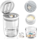 Splitter et cutter à pilules blanc-1, Comprimés de croisés, Vitamines, Lame en acier inoxydable, coupe à boire amovible