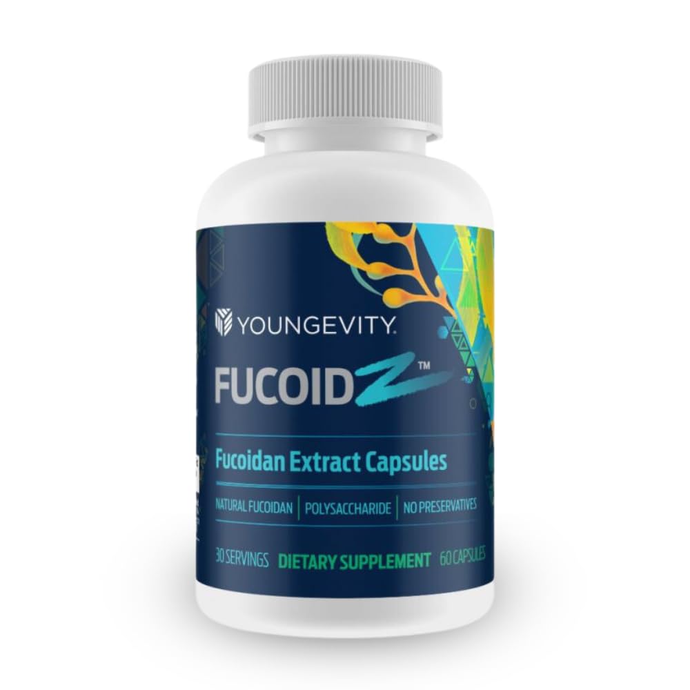 Youngevity FucoidZ - Pure Organic Maritech Fucoidan Extract & Cofactors (Vitamin C, Zink, Elderberry + Botanical Blend) - Immununterstützung - Super Antioxidant - 60 Kapseln