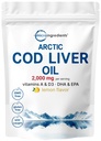 Cod Liver Oil 2.000mg pro Servierung, 360 Softgels | Burpless Lemon Flavored – Rich in Omega 3, Vitamine A & D3, EPA, DHA | Wild Caught Arctic Deep Sea Fish | Heart, Brain, & Immun Supplement
