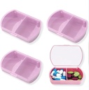 4PCS Pill Case Travel Pill Box Cute Pill Organizer for Purse Portable Daily Medicine Organizer 2 Compartiment Pill Holder for Vitamines, Fish Oil, Supplements