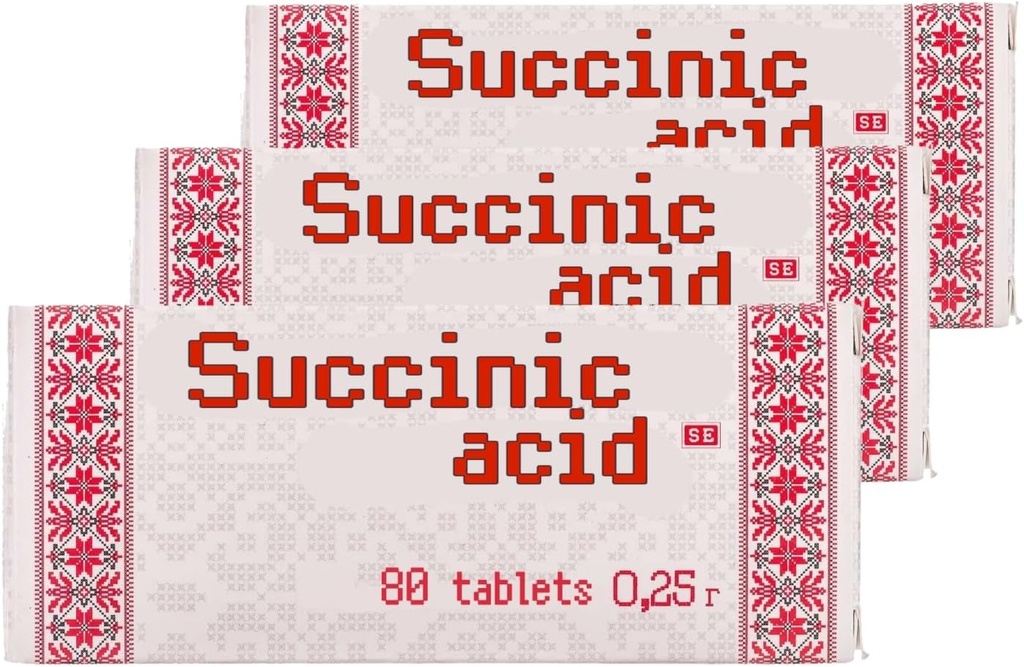 3 x Bernsteinsäure Bernsteinsäure 80 Tabletten – Insgesamt 240 Tabletten