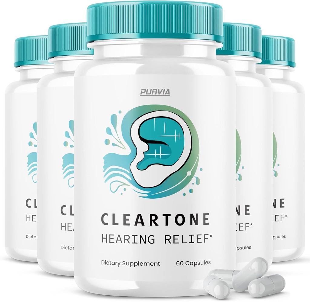 (5 Pack) Cleartone Pillen - Offizielle Formel - Clearton Tinnitus Hörgerät Pillen, klare Ton Pillen Hörgerät maximale Stärke Formel klare Tone Advanced Vitamin Supplement (300 Kapseln)