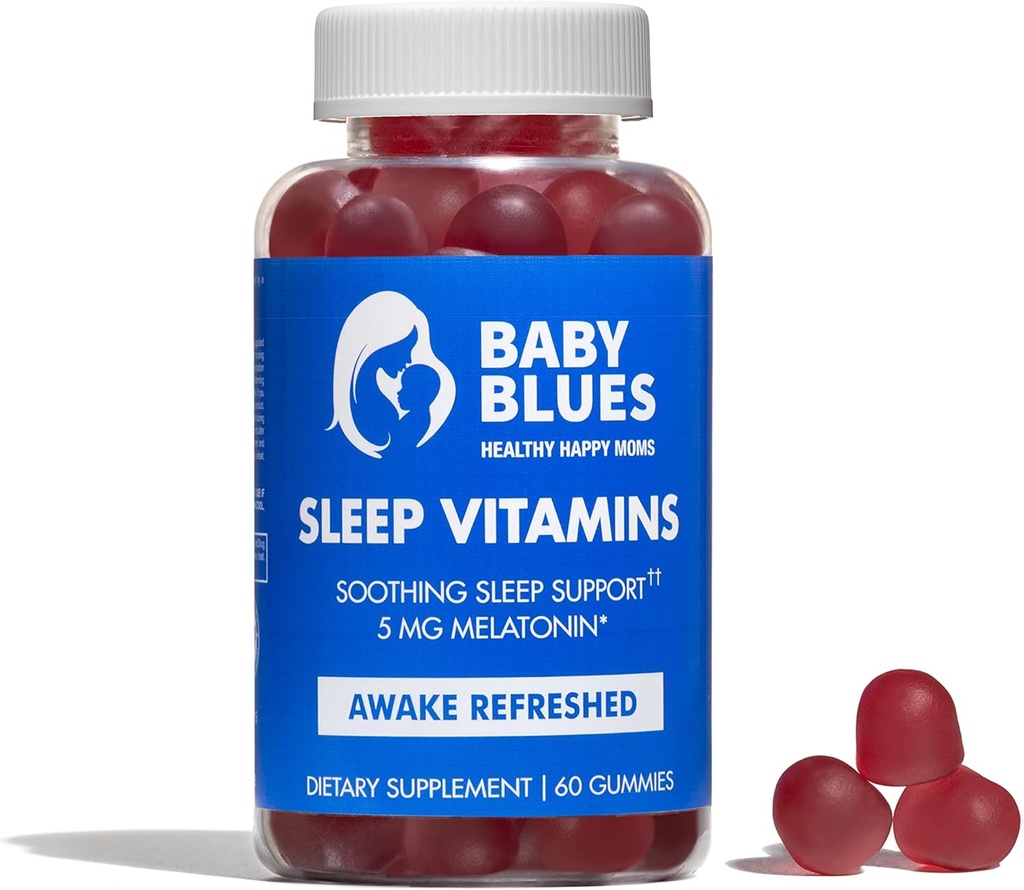 Baby Blues: Vitamine di sonno per le mamme - 5mg Melatonin Strawberry Gummies aromatizzati