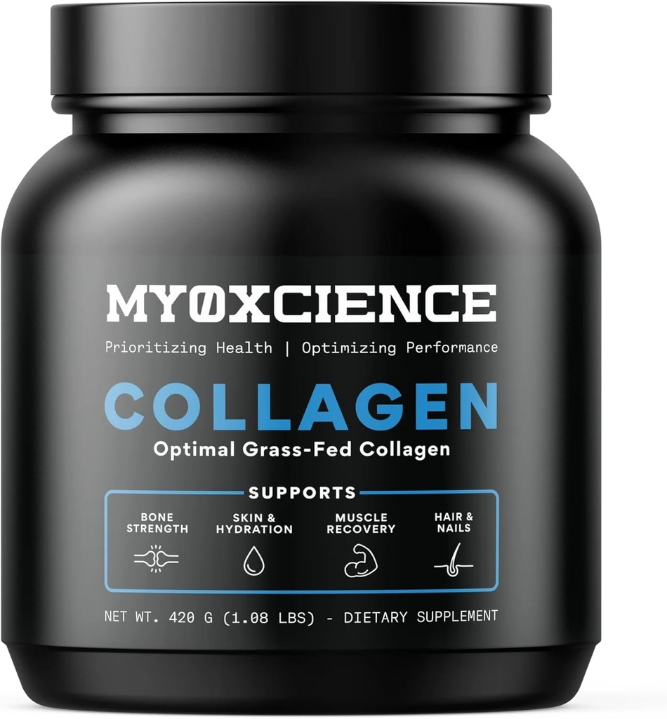 MYOXCIENCE Optimale Grass-Fed Collagen Powder | Bovine Collagen Peptides | Unterstützt Kollagenproduktion, Gelenkgesundheit, Hautelastizität und mehr (30 Portionen)