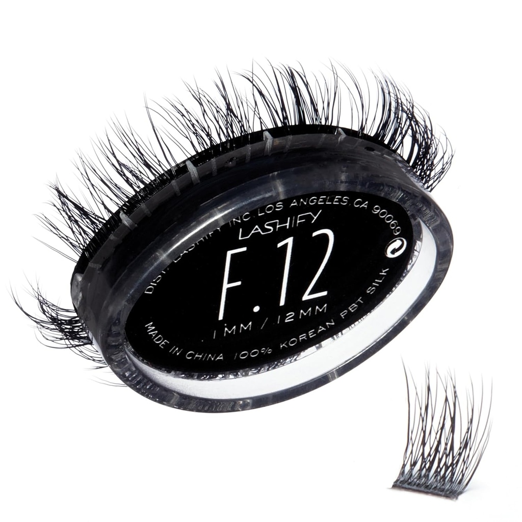 Lashify Fluffy 12mm Gossamer Wimpern Extensions Refill, Schwarz, Einfache DIY Falsche Lashes hinzufügen Vollständigkeit und Dimension