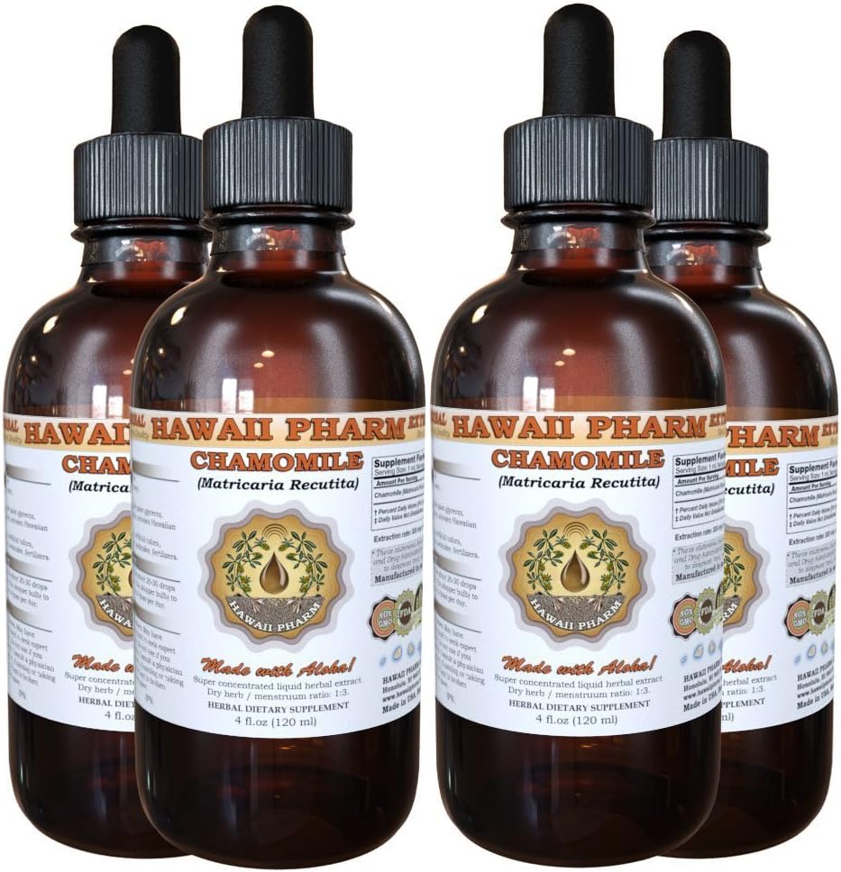 Kamille Flüssiger Extrakt, Organische Kamille (Matricaria Recutita) Tinkturergänzung 4x4 oz