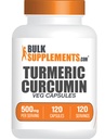 BulkSupplements.com Turmeric 500mg Extract Kapseln - Curcumin Ergänzungen, Kurkuma Curcumin - Glutenfrei,120 Veg Kapseln (Pack von 1)