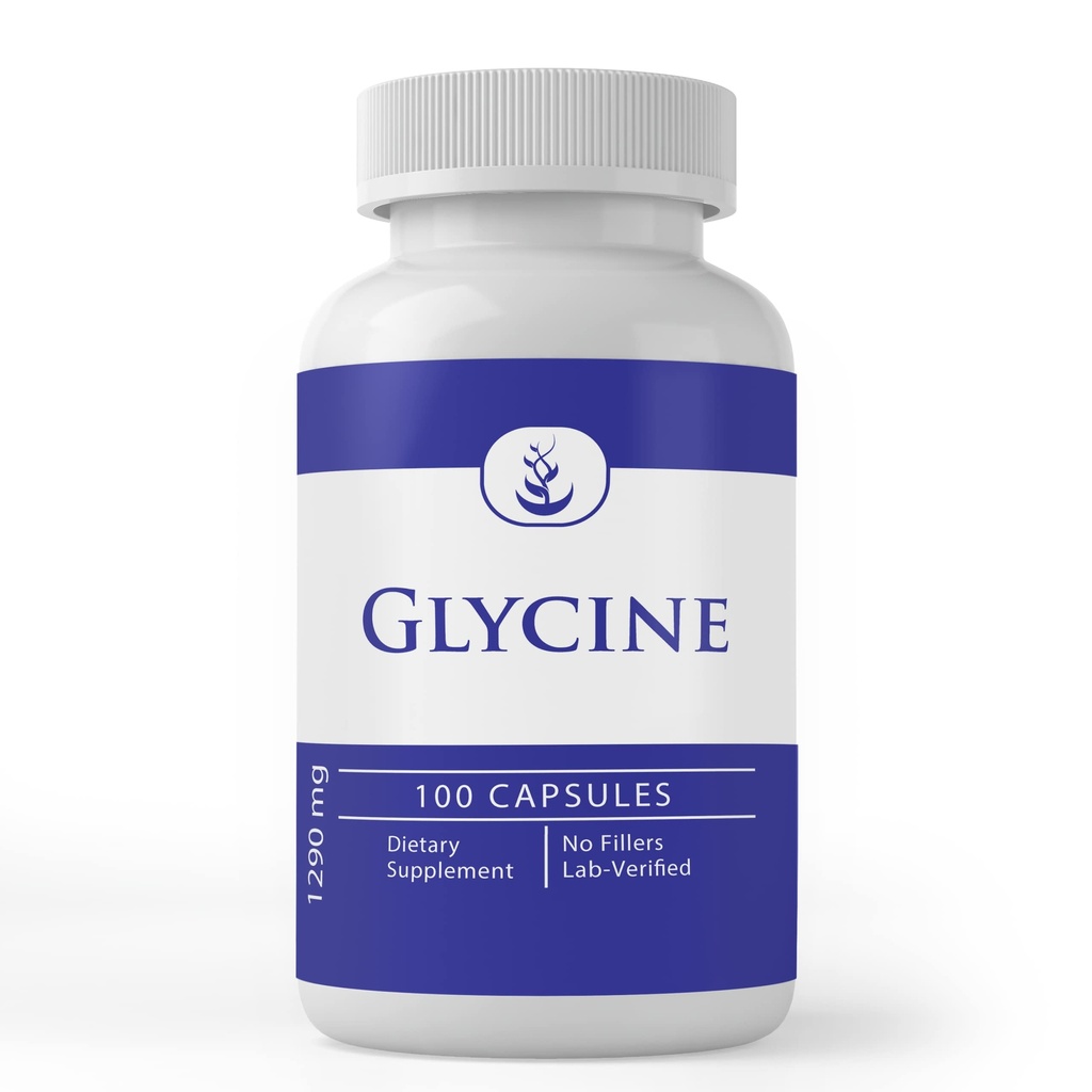 Ingredienti originali puro Glycine, (100 capsule) Puro, Nessun Additivo o Filler, Lab verificato