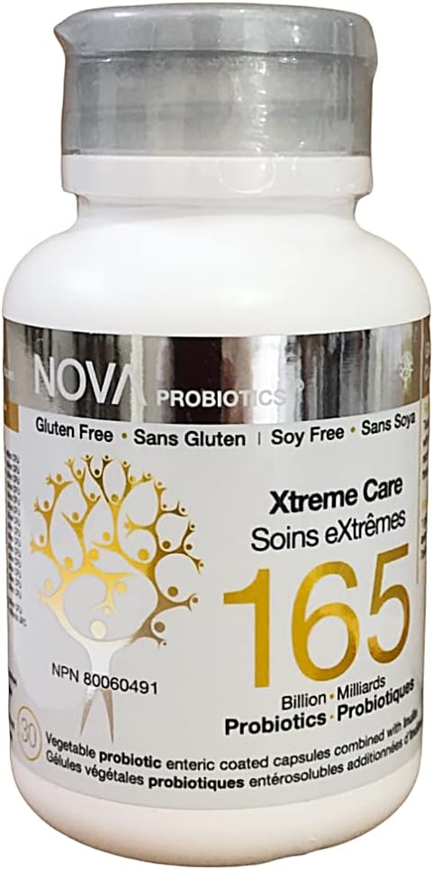 NOVA Probiotiques Multi-Strain Xtreme Care 165 Million de probiotiques par Capsule-30 VCaps