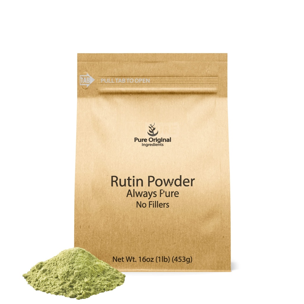 PURE ORIGINAL INGRÉDIENTS Poudre de rutine, toujours pure, sans additifs ou remplisseurs, laboratoire vérifié (16 once)