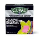 CURAD Performance Serie IRONMAN Antibakterielle Bandagen, Extreme Hold Adhesive Technology, Knie &amp; Ellbogen 3 Zoll x 3 Zoll, 10 Count, Ideal für Schnitte, Scrapes, Sport und Active Lifestyles