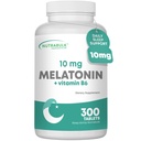 Melatonin 10 mg Tablets – Quick Release Natural Nighttime Sleep Aid for Adults. (300 Conte)