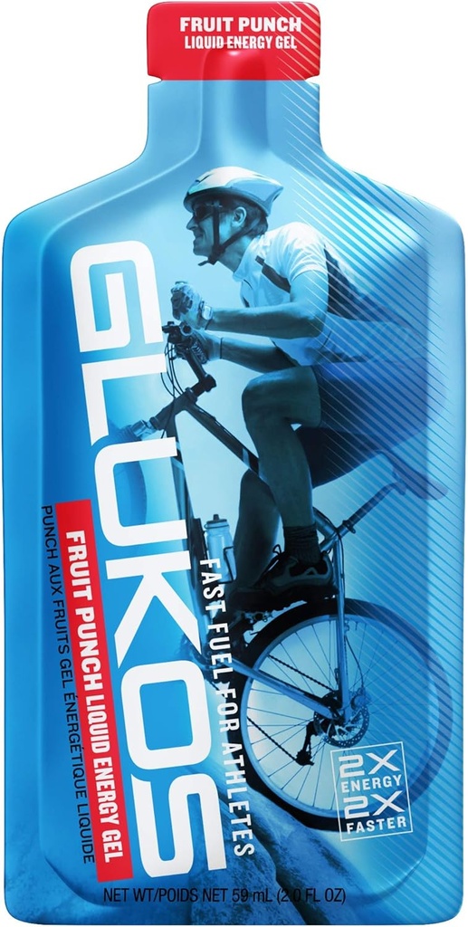 Glukos Energy Gels für Läufer 2oz Pakete, Laufgele mit Elektrolyten, Tray von 12 Zähler