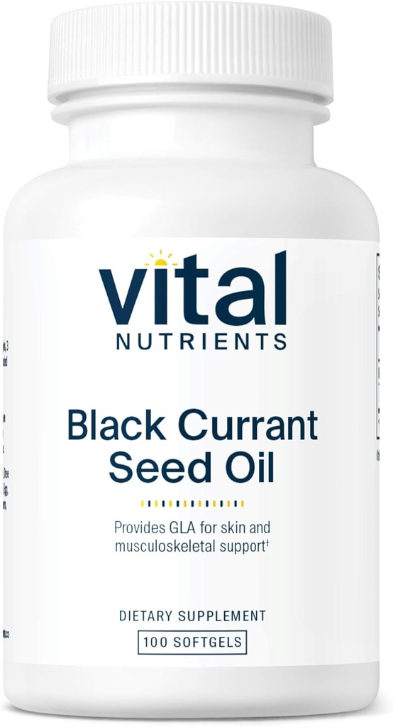 Nutrienti vitali - Olio di semi di ribes nero - Acido grasso essenziale Omega 6 - Contiene acido linolenico Gamma (GLA) - Cartilage, Joint e Nerve Function Support - 100 Softgels per bottiglia