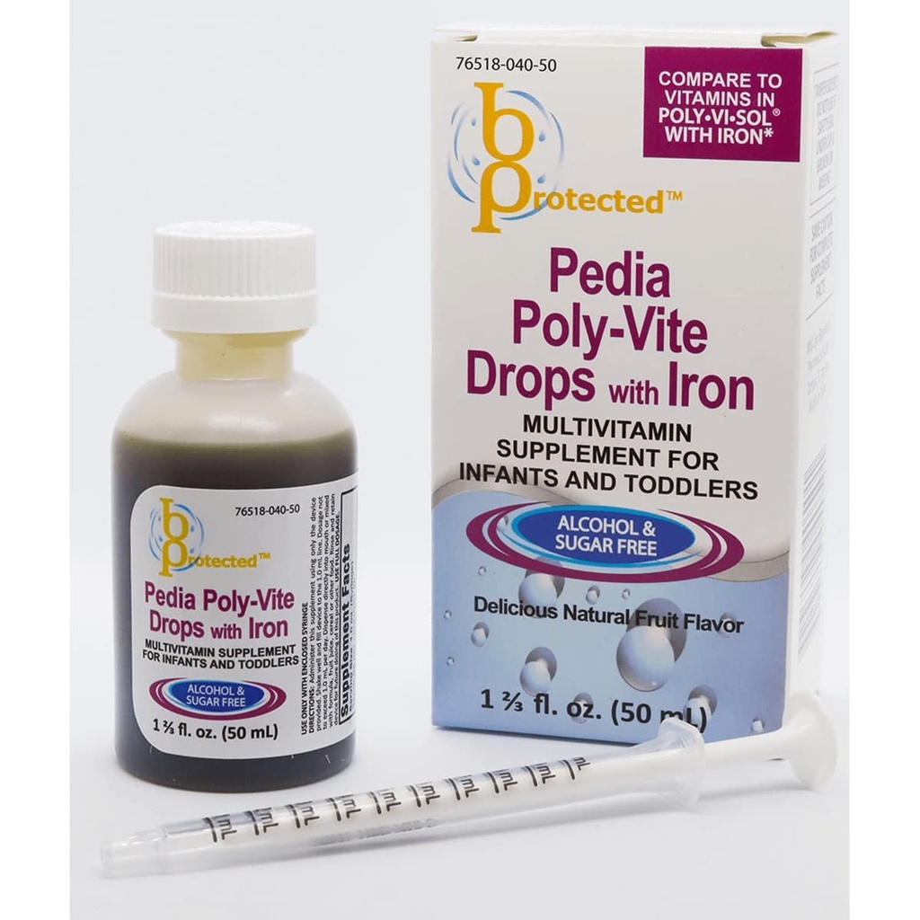 Pedia Poly-Vite Tropfen mit Eisen 1 2/3 fl Unze Flüssigkeit