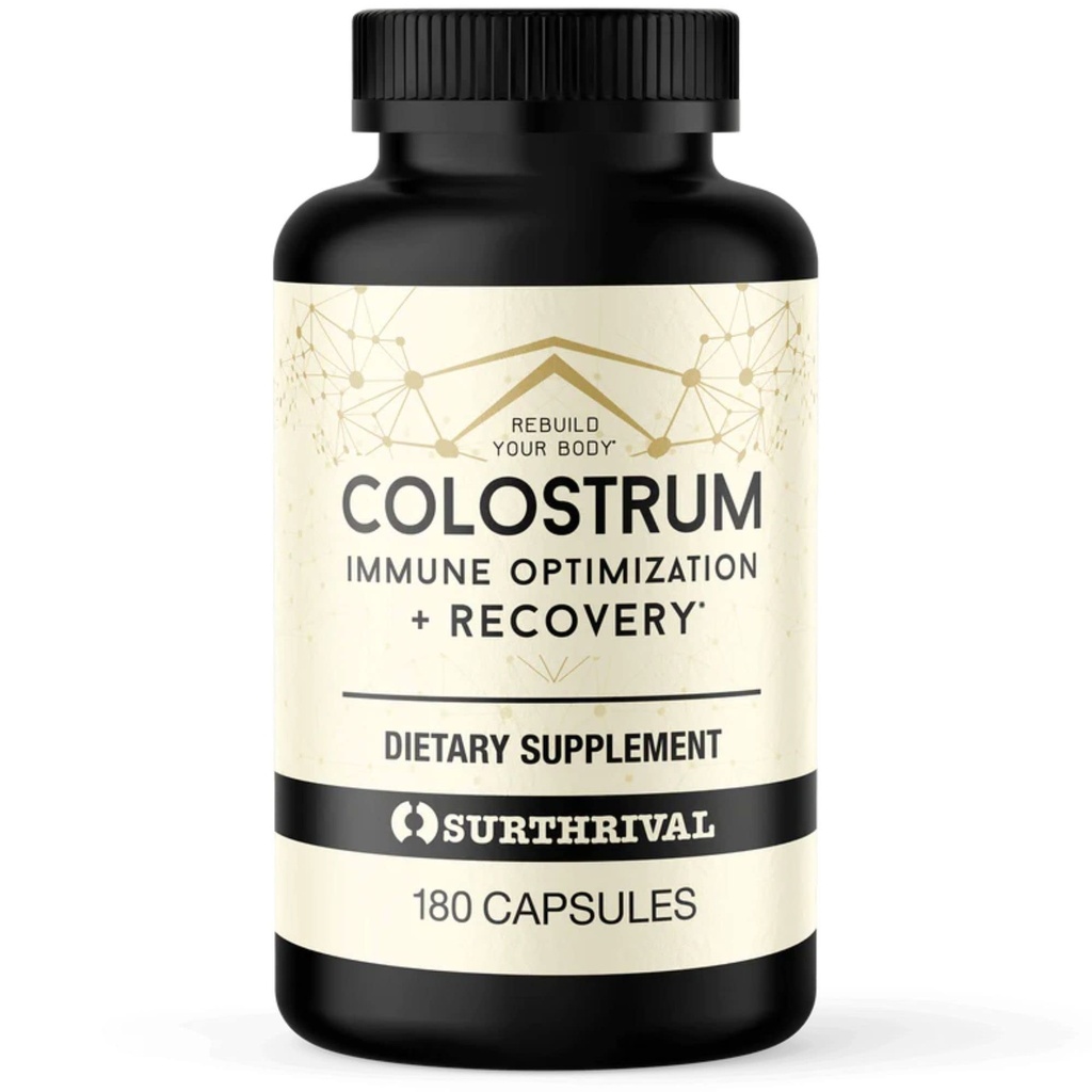 Surthrival: Kolostrum-Pulverkapseln (180 Zähler), Immunoptimierung & Erholung, Nahrungsergänzung, Gutgesundheit, Immununterstützung, Keto Friendly
