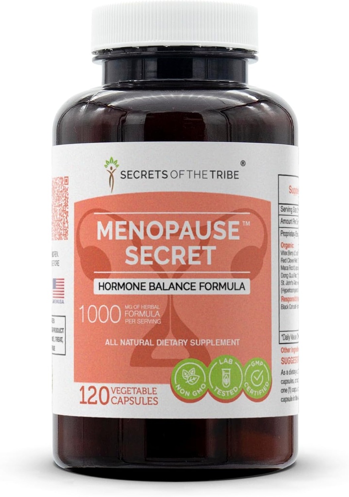 Secrets of the Tribe - Menopause Secret, Hormone Balance Formula, Herbal Supplement Blend (120 capsule)