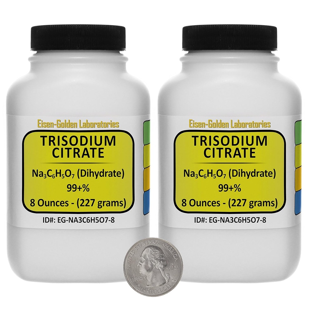 Trinatriumcitrat [Na3C6H5O7] 99+% USP Grade Powder 1 Lb in zwei Space-Saver Flaschen