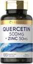 Carlyle Quercetin 500mg Kapseln | mit 50mg Zink | 100 Count | Non-GMO und glutenfreie Ergänzung