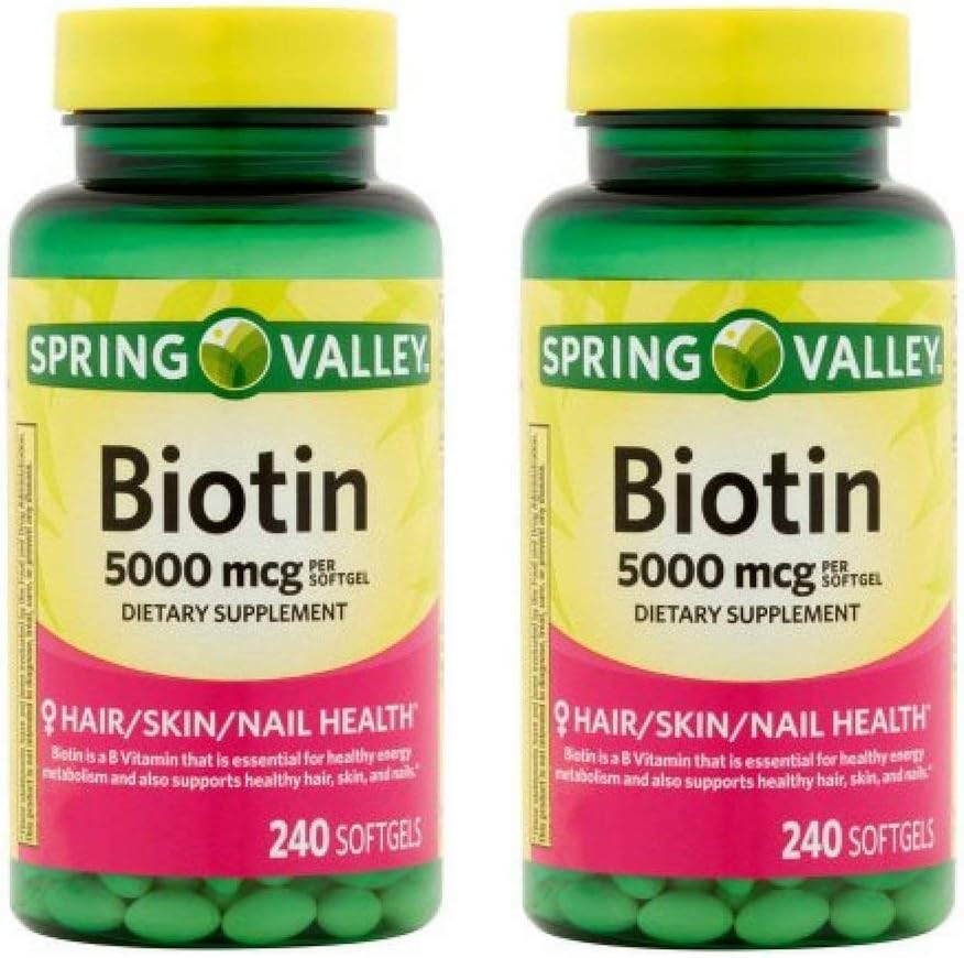Spring Valley - Biotin 5000 mcg, 240 Softgels di Spring Valley (Pack of 2)