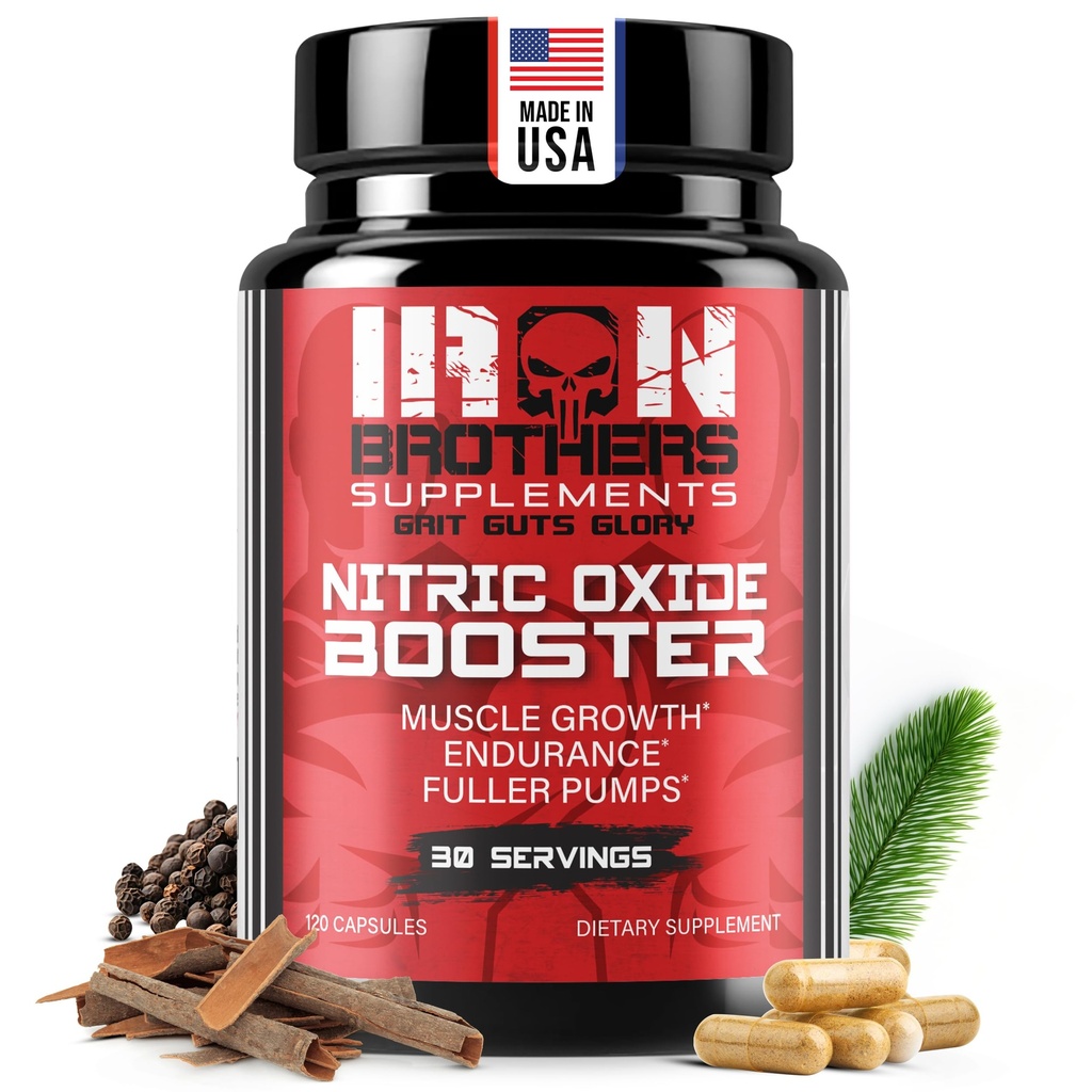 Eisenbrüder ergänzt Nitric Oxid Booster | Extra Strength Pumps Ergänzungen | Pre-Workout mit L-Arginin | Maximum Blutfluss & Vascularity | Erhöhen Muskelpumpen, Energie & Endurance - 30 Tage