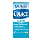Colace Clear Stool Softener für gentle Effective Constipation Relief, #1 Doctor Empfohlene Hocker Softener Marke, Dye Free, 50 mg Docusate Kapseln, 60 Count
