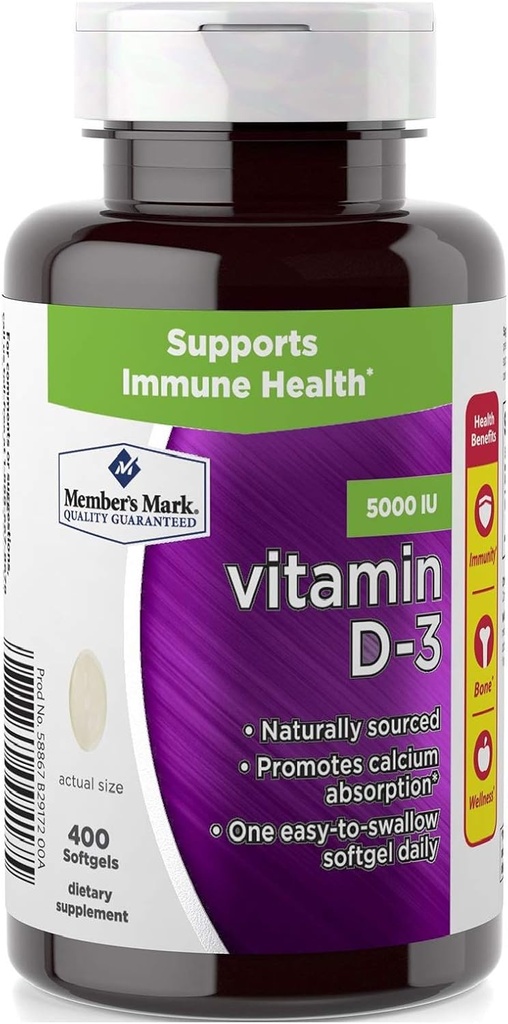 Birsppy Mark Vitamin D-3 5000 IU Nahrungsergänzung (400 Count)