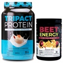 Nutriologie TRIPACT Poudre de protéines, 7-en-1 Remplacement des repas Shake, Vanilla Latte Cinnamon Flavor (40 portions) Beet Natural O2, Poudre de pré-entraînement, Saveur de fruits de passion (30 portions)