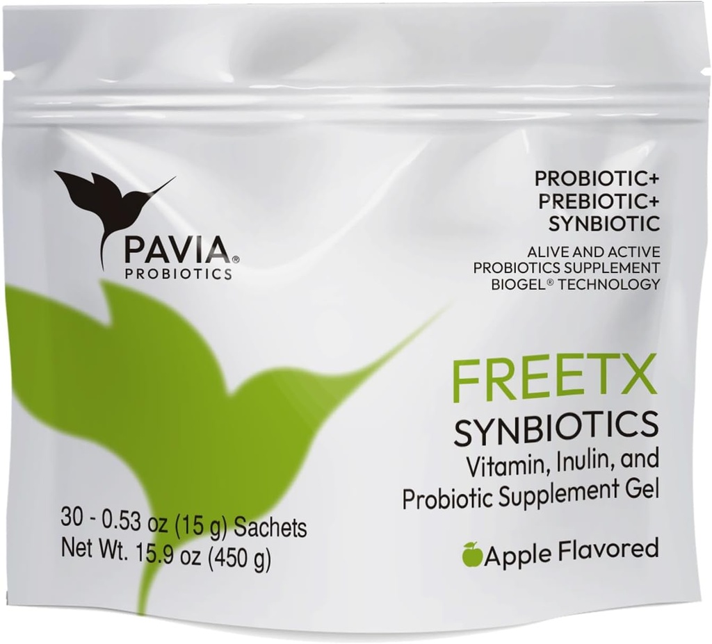 XAVIAX | Probiotic Gel | Gut Health Supplements | 1 Million CFU | Apple | für Verstopfung, Verringern Sie Harnsäure-Toxine und Gutgesundheit insgesamt | 30 Beutel