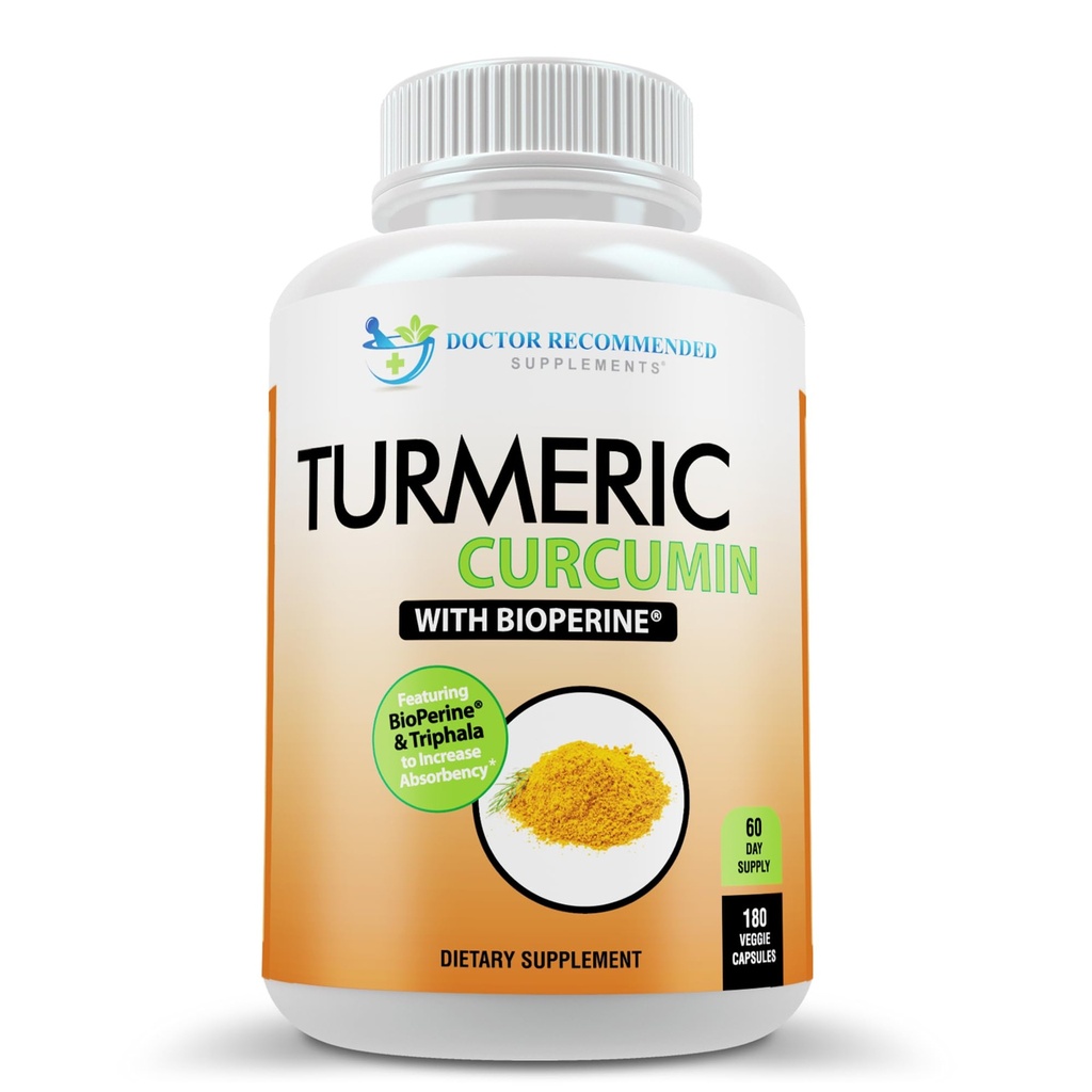 Kurkumenische Curcumin Ergänzung - 2250mg/d - Veggie Caps - 95% Curcuminoide mit Schwarzer Pfefferextrakt (Bioperine) - 750mg Kapseln - 100% Organisch - Leistungsstarke Kurkuma (180 Zähler)