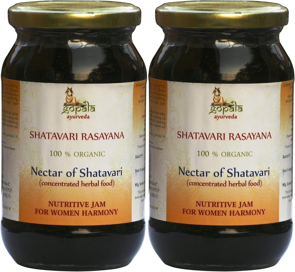GOPALA AYURVEDA Shatavari Rasayana 250g - Jambon ayurvédique à base de plantes biologiques certifiées 100% USDA (paquet de 2)