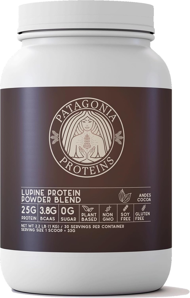 Veganprotein in Patagonien, 25g, 110 Cal, 3.8g BCAAs, Plant-Based, Non-GMO, Sugar Free, Soy Free, Glutenfrei (Andes Cocoa, 30 Servierungen)