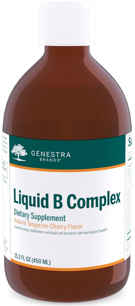 Complexe Genestra Liquid B de type B pour soutenir le métabolisme énergétique, la formation de globules rouges et la santé neurologique