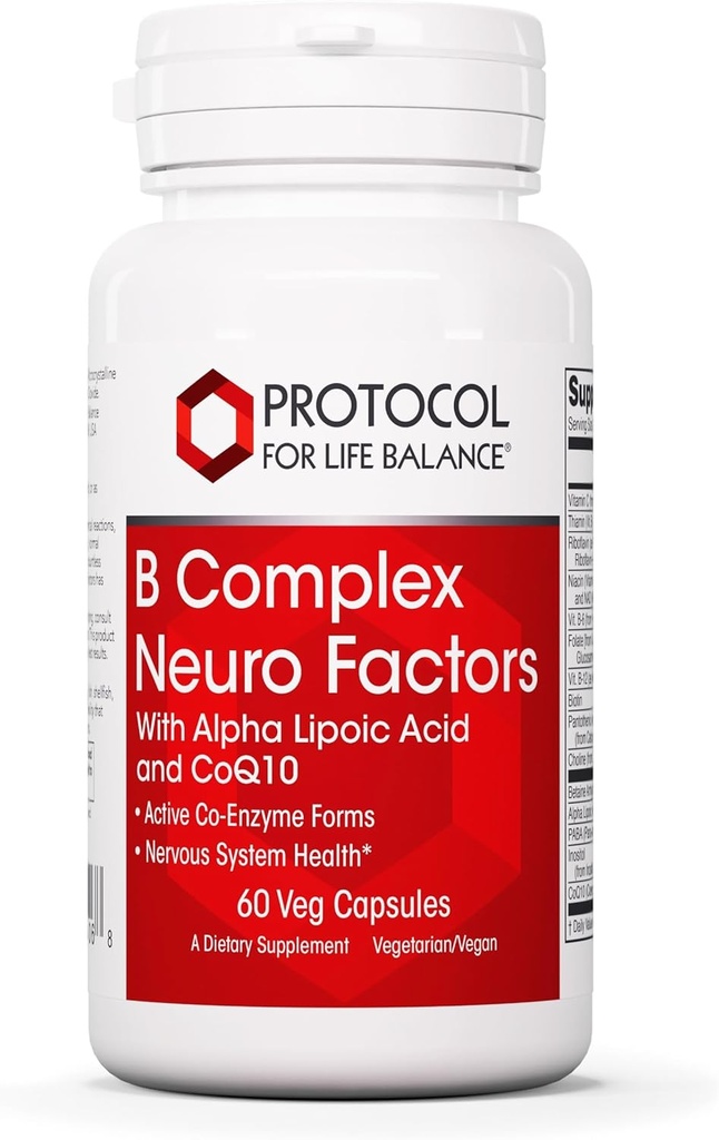 PROTOKOLL FÜR LIFE BALANCE B Complex Neuro Factors - mit Vitamin C, Alpha-Liposäure, CoQ10 und mehr - 60 Veg Caps