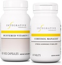 Integrative Therapie Bundle mit Cortisol Manager, 30 Tabletten - Gepufferte Vitamin C Kapseln 1.000 mg, 60 Vegan Kapseln - Stress Supplement mit Ashwagandha* - Immunergänzung mit Antioxidantien*