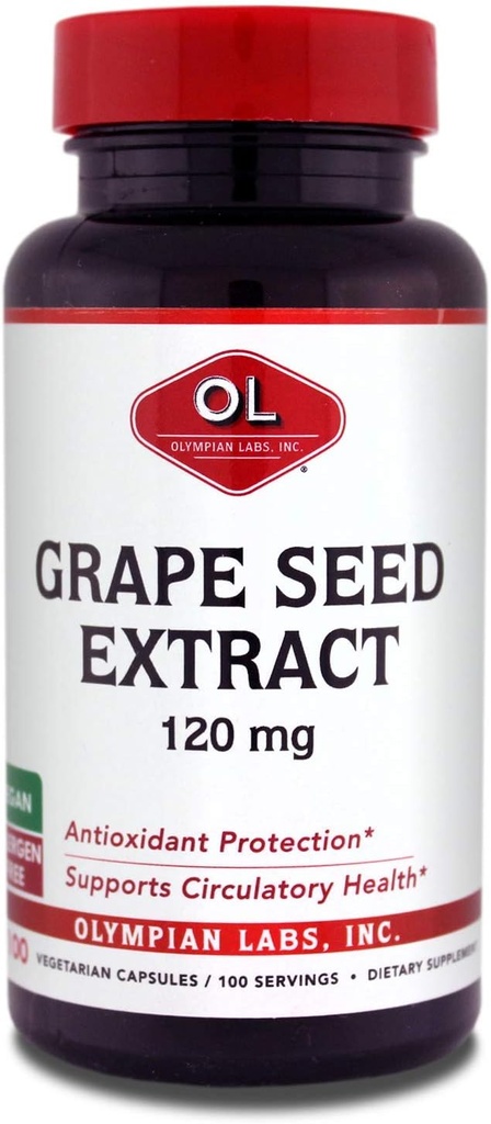 Olympian Labs Saatgut Extrakt Kapseln - 120 mg - 100 tägliche Kapseln Unterstützung Herzgesundheit und Antioxidans Schutz