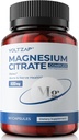 Magnesio Citrato capsule 500mg Supplemento: per il supporto di costipazione e salute del sonno Complesso di supplemento di Magnesio altamente assorbibile per il supporto muscolare e digestione - Non-OGM & Gluten Free