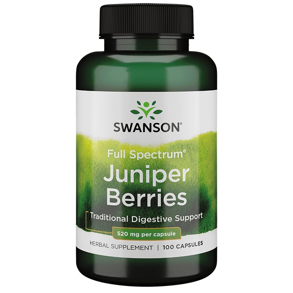 Swanson Juniper Berries Digestivo Sistema Immune Salute Fibra Herbal Supplemento 520 mg 100 capsule (Caps)