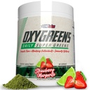 EHP Labs OxyGreens Super Greens Powder - Spirulina & Chlorella Superfood, Green Juice Powder & Greens Ergänzungen mit Prebiotic Fibre, Antioxidantien & Immunität Unterstützung, 30 Serves (Strawb. Margarita)