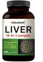 Complexe hépatique 15-in-1, 240 Capsules de légumes - Thistle de lait, racine de dandelion, artichaut, huile de Currant Noir, curcuma, chicorée, zinc, choline, et plus