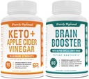 Pure Optimale Premium Keto Pillen + Apple Cider Essig Kapseln mit Mutter + Premium Brain Supplement - Nootropic Brain Booster für Fokus, Klarheit, verbessert Gedächtnis, Konzentration & Bessere Stimmung