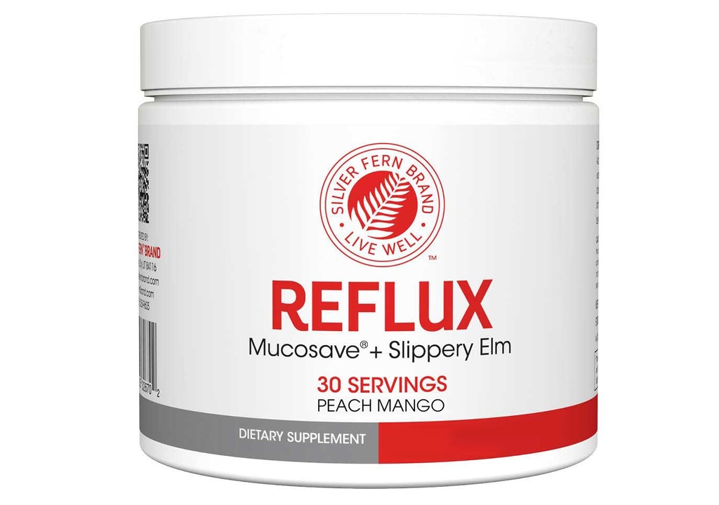 Reflux Verdauungsergänzung - Peach Mango Flavor - Jede Wanne = 30 Scoops = 30 Portionen - Mukosal-Unterstützung für saure Probleme - mit Mucosave FG und Slippery Elm Bark (1 Tub)