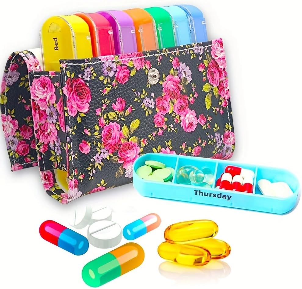 Wöchentlich (7-Tag) Pill Organizer - 4 Mal pro Tag Pillenspender und Organizer- Tragbare große Kapazität Pillbox für Fischöle, Vitamine, Ergänzungen