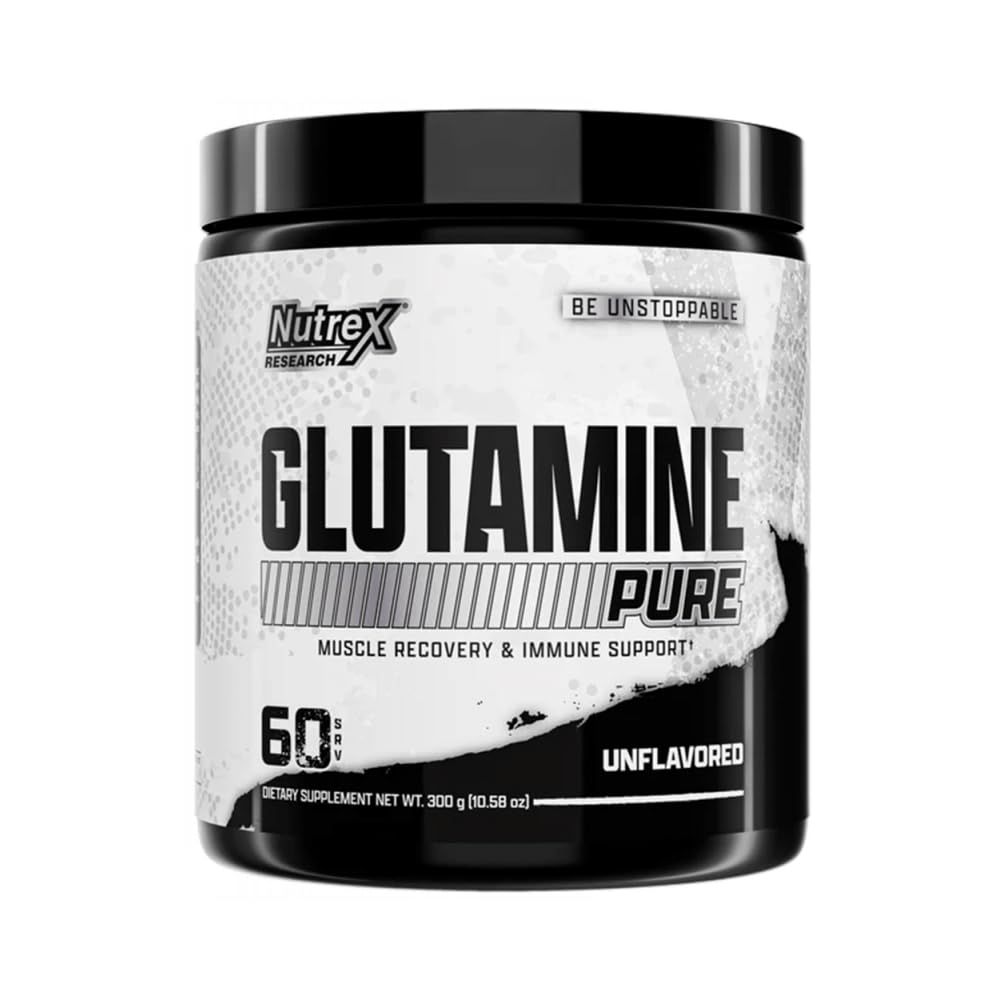 Nutrex Forschung L-Glutamin Pulver-Ergänzung - 60 Servieren - Pure Unflavored, Non-GMO & Gluten Free | Keine Klumpen!