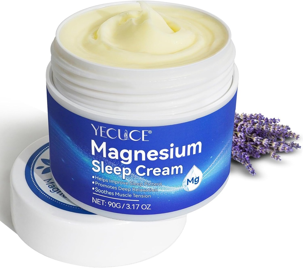 Crema di Magnesio per i piedi, Olio di Magnesio per i piedi, Lozione di Magnesio, Crema di Magnesio 3.17 OZ, Magnesio Topico, Tensione muscolare di Soothes, Zechstein Zechstein di alta concentrazione