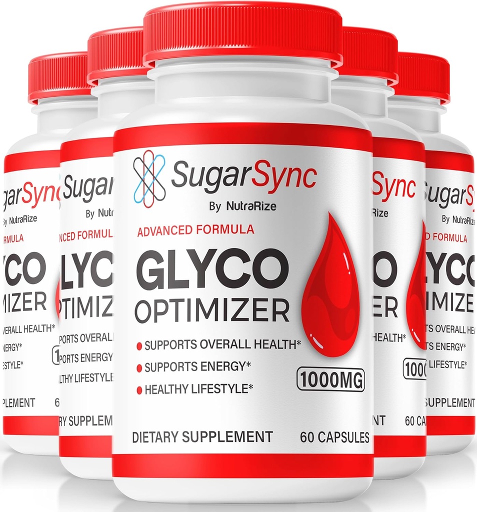 NutraRize (5 Pack) Zucker Sync Glyco Optimizer Kapseln, Offizielle SugarSync Glyco Optimiser, Zucker Sync Joint Optimizer, Zucker Sync Gluco Cleanse Detox Formula, SugarSync Glycol Bewertungen (300 Kapseln)